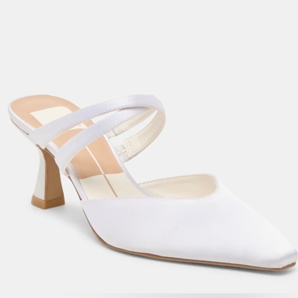 🤍🔹️DOLCE VITA🔹️ TRUE WHITE Made In Brazil Linore Occasion SatinHeels